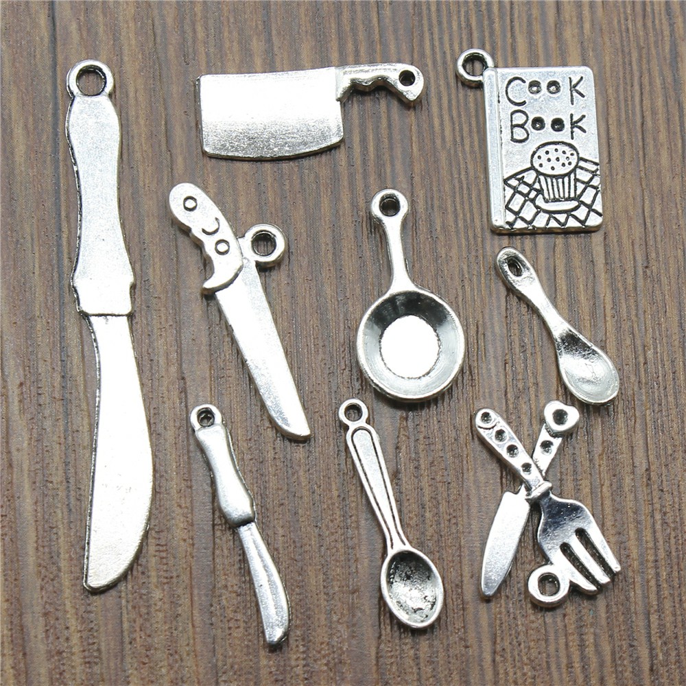 Vintage Collectible Spoons - 20 stks Keukengerei Charms Antiek Zilver